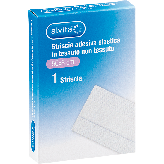 Striscia adesiva elastica in tessuto non tessuto (50x8)