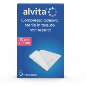 Compressa adesiva sterile in tessuto non tessuto 10x15