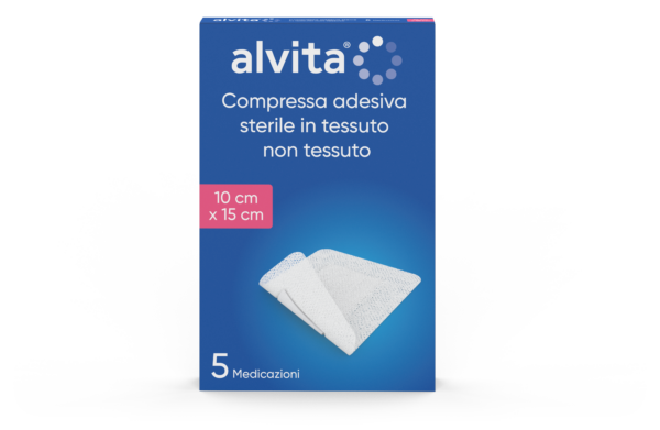 Compressa adesiva sterile in tessuto non tessuto 10x15